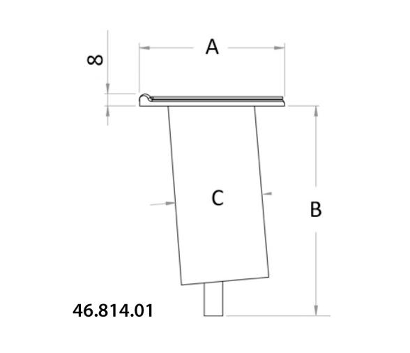 Osculati Tintero Acero Inoxidable para Poste con Bisagra Recta