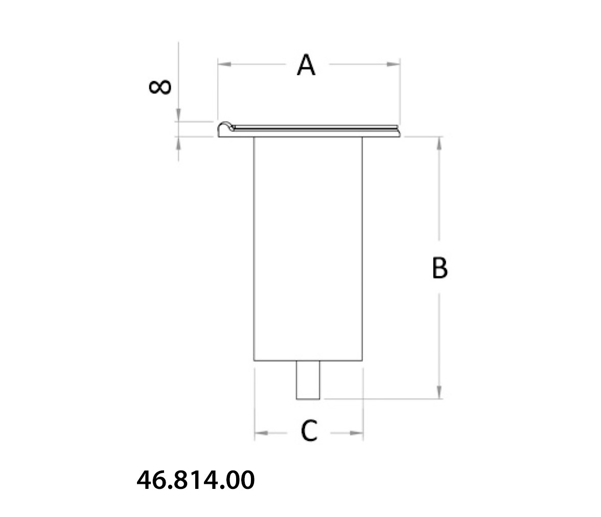 Osculati Tintero Acero Inoxidable para Poste con Bisagra Recta