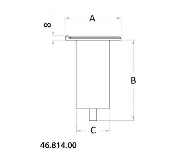 Osculati Tintero Acero Inoxidable para Poste con Bisagra Recta