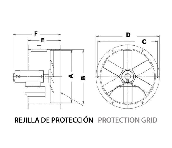 Cem Ventilador/Extractor Axial