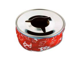 Cenicero Nautico Acero Inoxidable Rojo