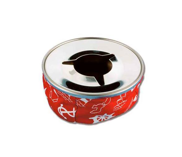 Cenicero Nautico Acero Inoxidable Rojo