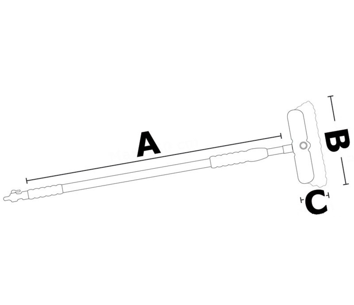 Cepillo Telescopico Aluminio Anodizado Cabeza Giratoria