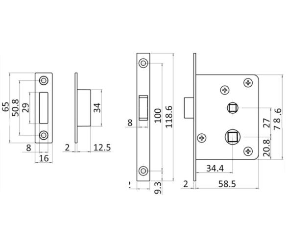 Cerradura Manillas de Puerta Contemporary con Cerrojo