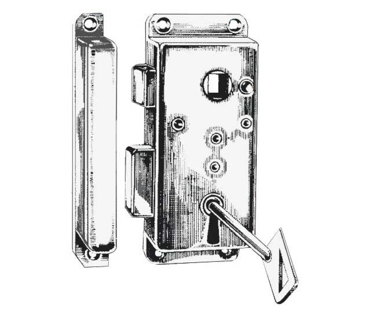 Cerradura de Laton Cromado 110 x 45 mm