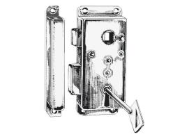 Cerradura de Laton Cromado 110 x 45 mm