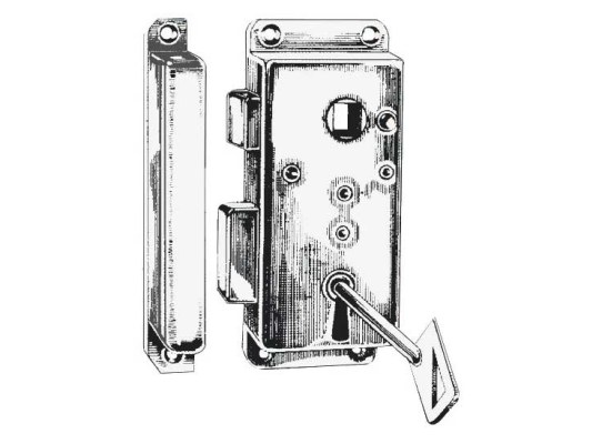 Cerradura de Laton Cromado 110 x 45 mm