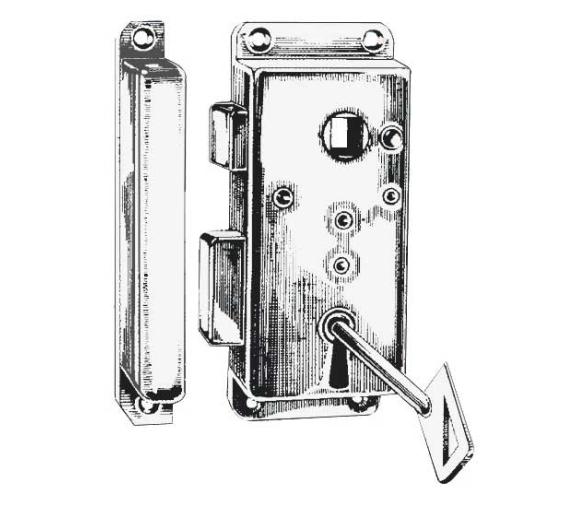 Cerradura de Laton Cromado 110 x 45 mm