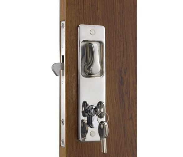 Cerradura puerta corredera manilla con cierre exterior