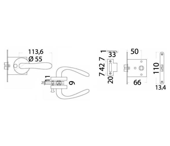 Cerradura Reversible Antivibracion con Liberador de Emergencia