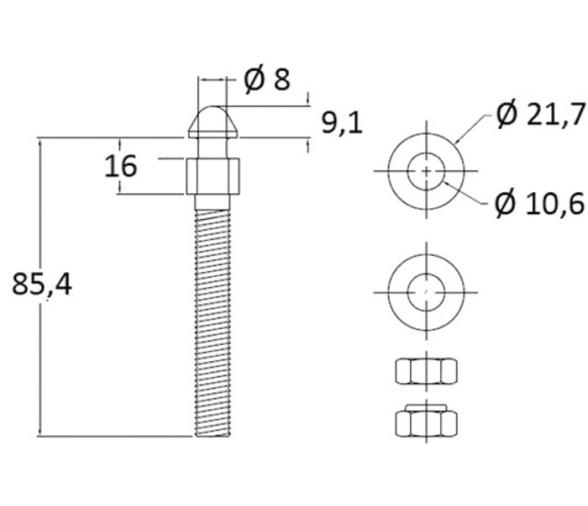 Cerradura Vertical Oculta Negra