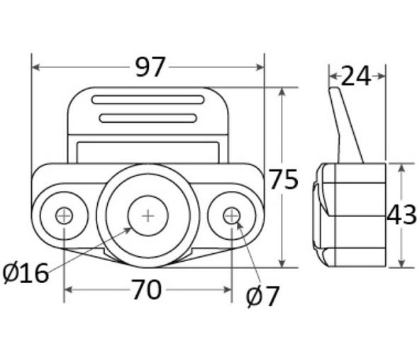 Cerradura Vertical Oculta Negra