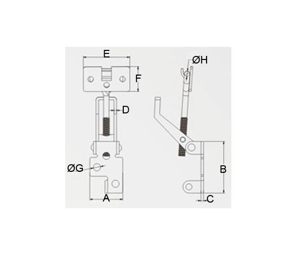 Cerrojo Inox 316 con Tensor Graduable Vinox