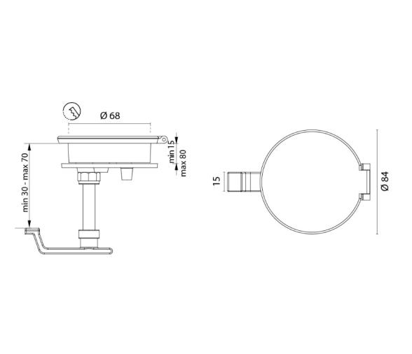 Cerrojo Tirador Latón Cromado 68 mm