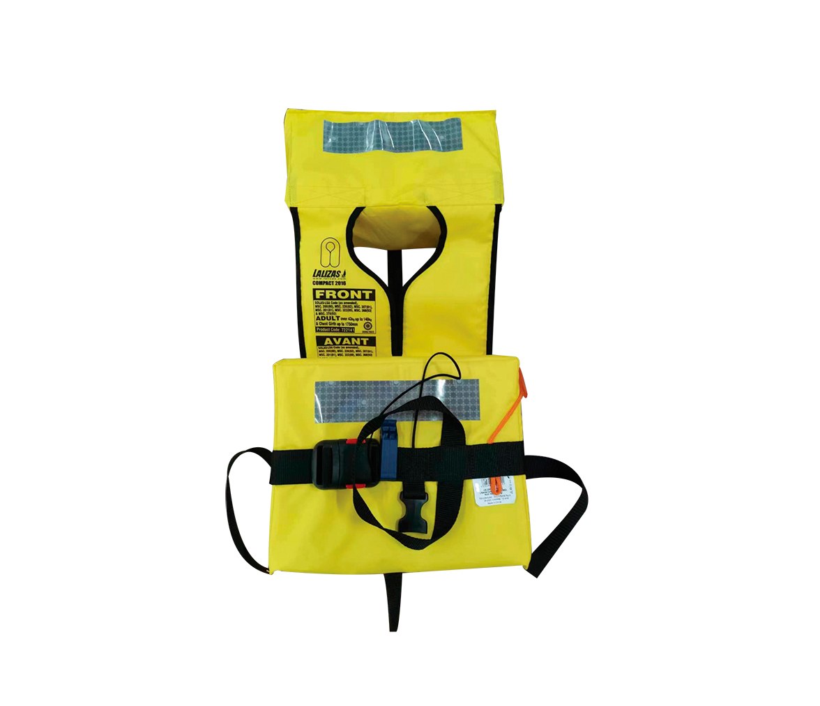 Adult Foam Folding Lifejacket Compact Lalizas, SOLAS/MED, Yellow