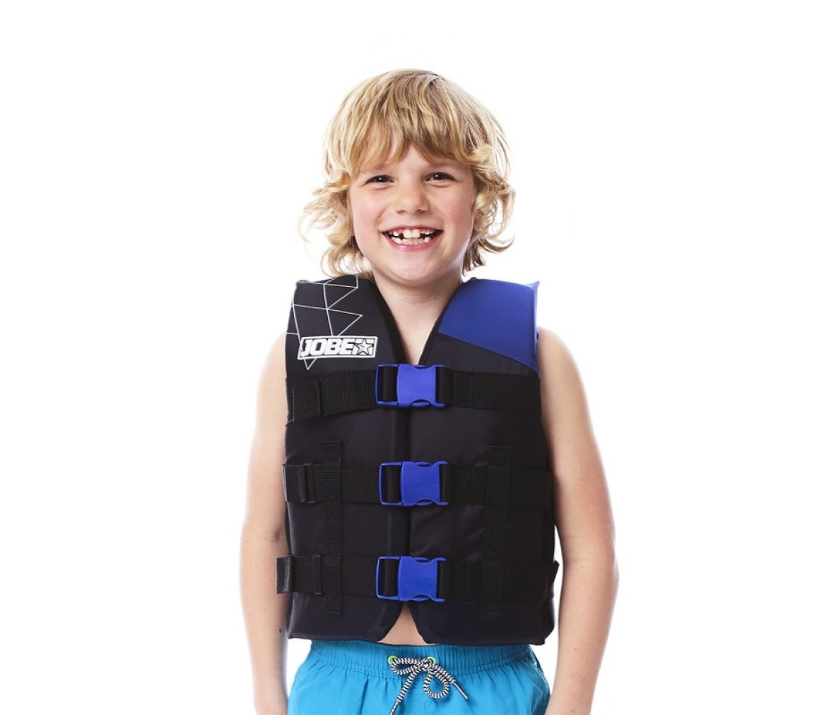 Chaleco salvavidas de nylon para niños Jobe 30-50 lbs. Azul