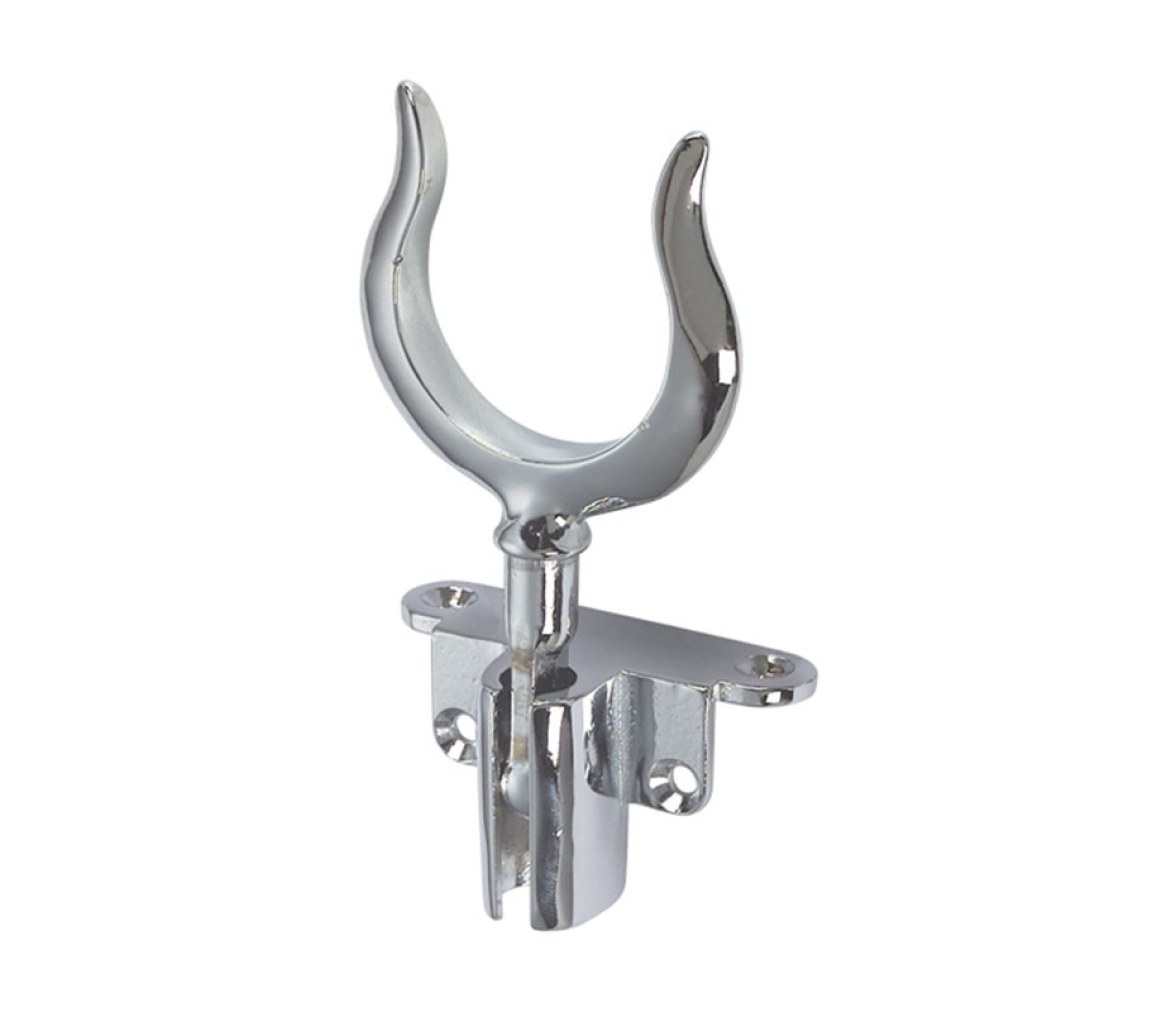 Brass rowlock with side socket.