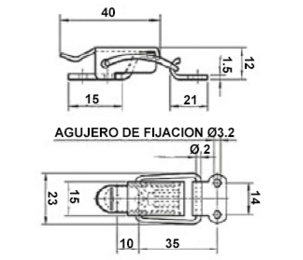 Cierre de Palanca Acero Inox para Escotillas Tipo B