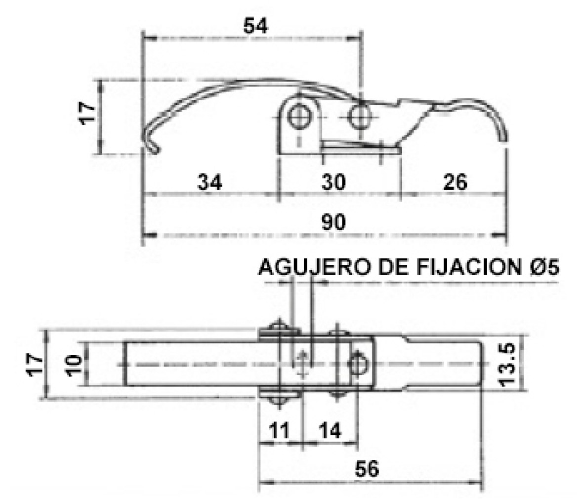Cierre de Palanca Acero Inox para Escotillas Tipo C