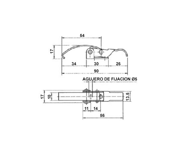 Cierre de Palanca Acero Inox para Escotillas Tipo C
