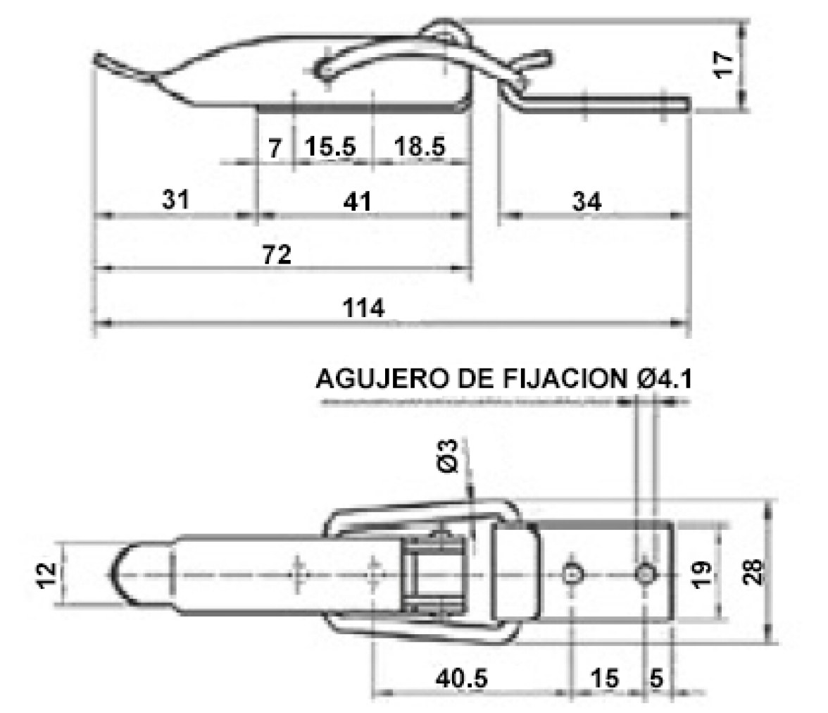 Cierre de Palanca Acero Inox para Escotillas Tipo G