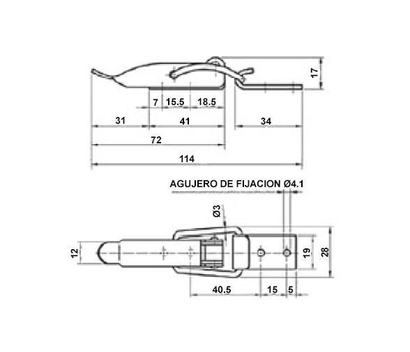 Cierre de Palanca Acero Inox para Escotillas Tipo G