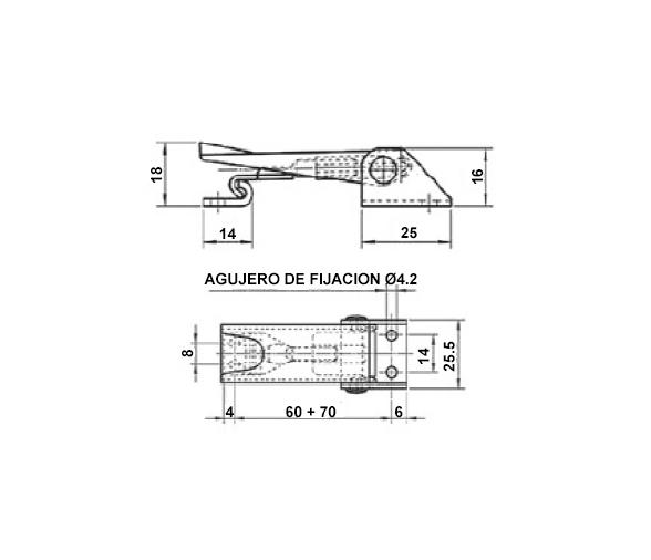 Cierre de Palanca Acero Inox para Escotillas Tipo I