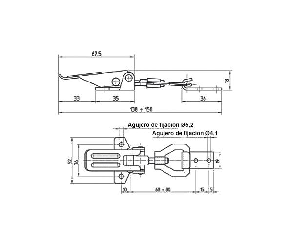 Cierre de Palanca Acero Inox para Escotillas