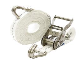 Cincha con Tensor Acero Inoxidabe Con Ganchos Blanco 35mm