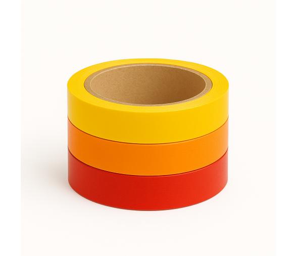 Cinta Adhesiva Triple Raya Tricolor Rojo