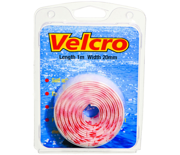 Cinta Velcro 1m x 20mm Blanca Yachticon