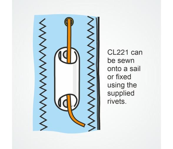 Clamcleat CL221 Mordedor para línea de relinga - Completo