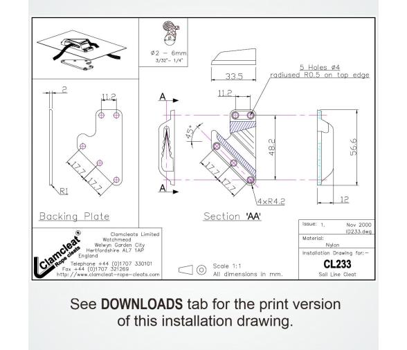 Clamcleat CL233 Mordedor de Línea de Vela
