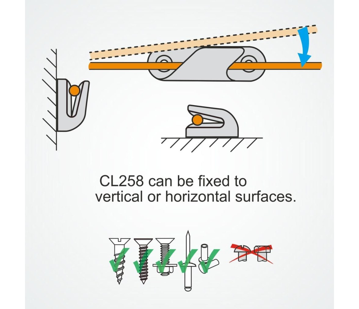 Clamcleat CL258 Racing Fine Line (Estribor)