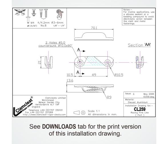 Clamcleat CL259 Racing Fine Line (Babor)