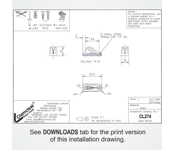 Clamcleat Mordedor CL274 Micro Abierto