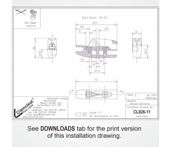 Clamcleat Mordedor CL826-11 Aero cleat con CL211 Mk2