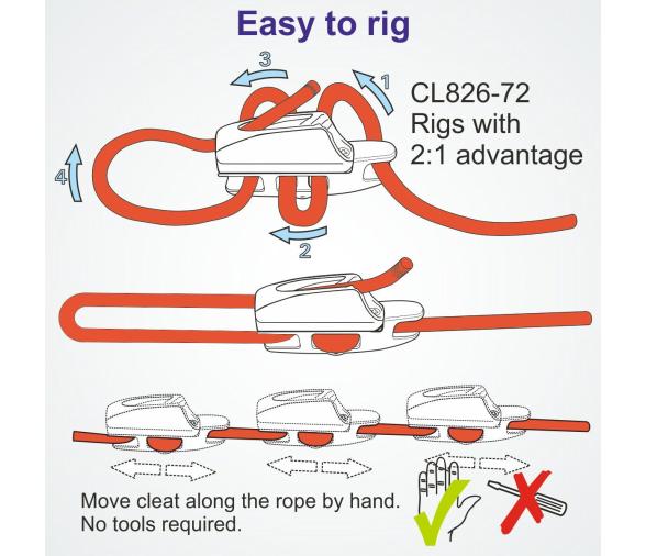 Clamcleat Mordedor CL826-72 Aero cleat con CL272