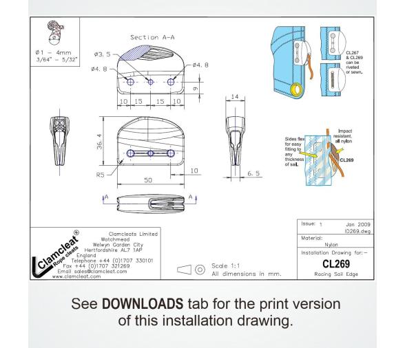 Clamcleat Mordedor de Borde de Vela CL269