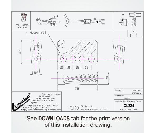 Clamcleat Mordedor para Defensas CL234 / Mordedor de Lazo Grande
