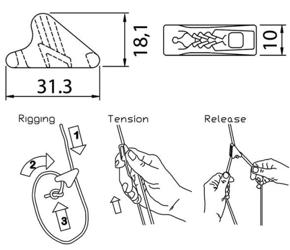 Clamcleat Mordedor CL260 de Nylon