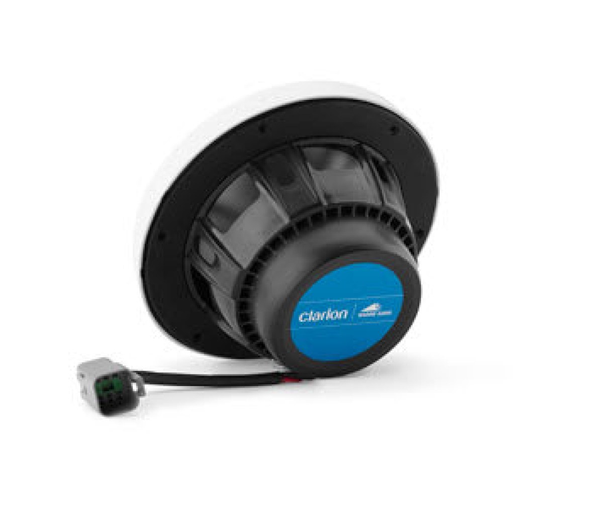 Clarion Altavoces náuticos CMSP, 6,5" con LED y rejilla Sport blanca y gris