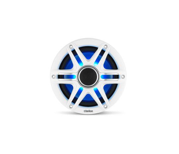 Clarion Altavoces náuticos CMSP, 6,5" con LED y rejilla Sport blanca y gris