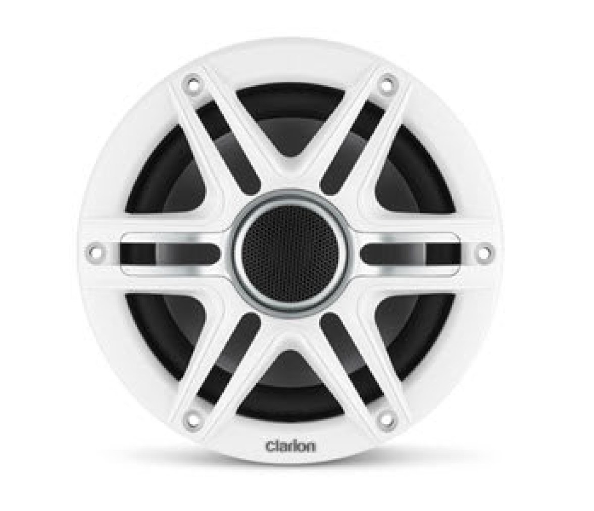 Clarion Altavoces náuticos CMSP, 6,5" con rejilla Sport blanca y gris