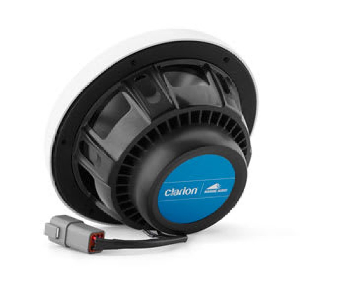 Clarion Altavoces náuticos CMSP, 7,7" con LED y rejilla Sport blanca y gris