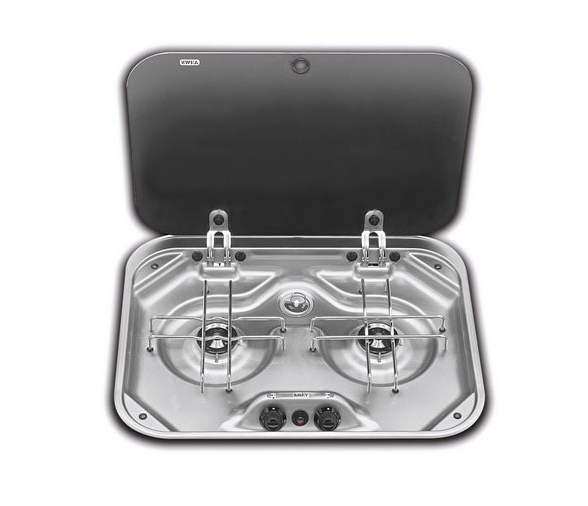 Dometic Cocina 2 Quemadores Tapa de Vidrio PI8062M