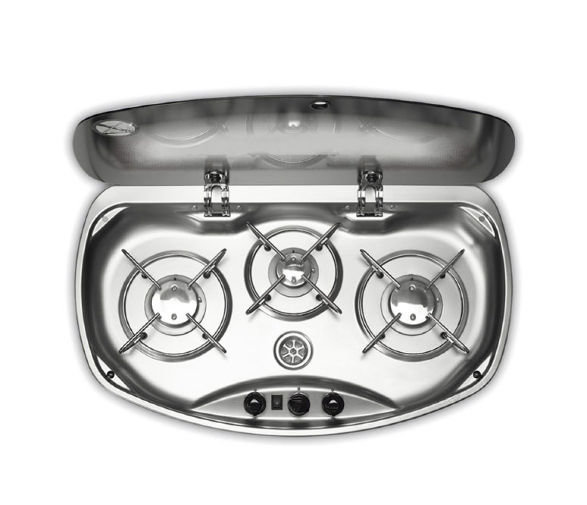 Dometic Cocina 3 Quemadores Tapa de Vidrio PI8463M