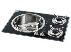 Cocina de 2 Fuegos con Fregadero Inox