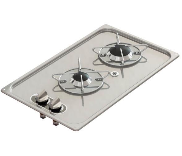 Cocina de Gas Empotrada Rectangular con 2 Fuegos