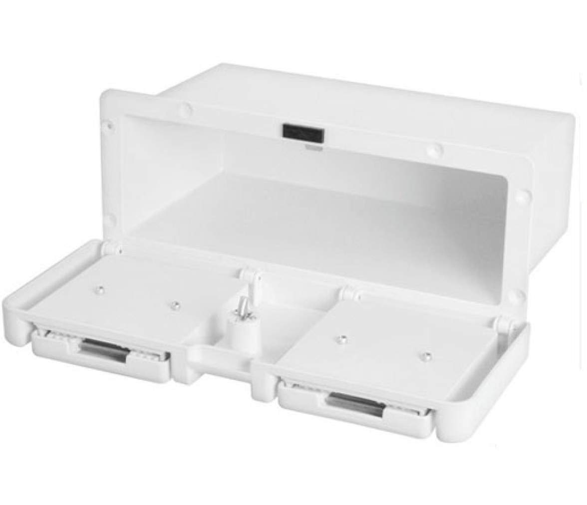 Cofre con Soporte para Vasos y Llave